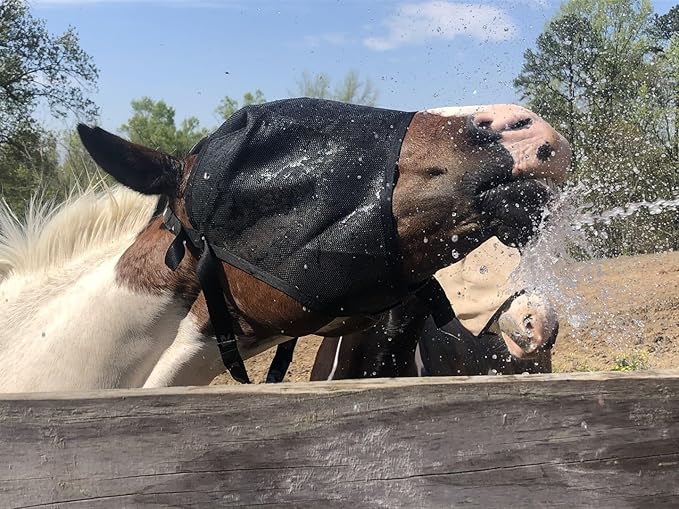 EquiVizor 95% UV Eye Protection (Full) Standard Horse Fly Mask - Help with Uveitis, Corneal Ulcer, Light Sensitivity. Designed to Stay On Your Horse, Off The Ground.