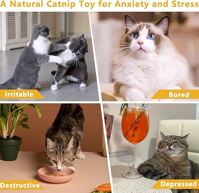Interesting Catnip Toys Fish, 1 Pack Large Cat Toys, Soft Indoor Cat Kicker Toys, Durable and Highly Interactive Catnip Toys(Yellow Fish)