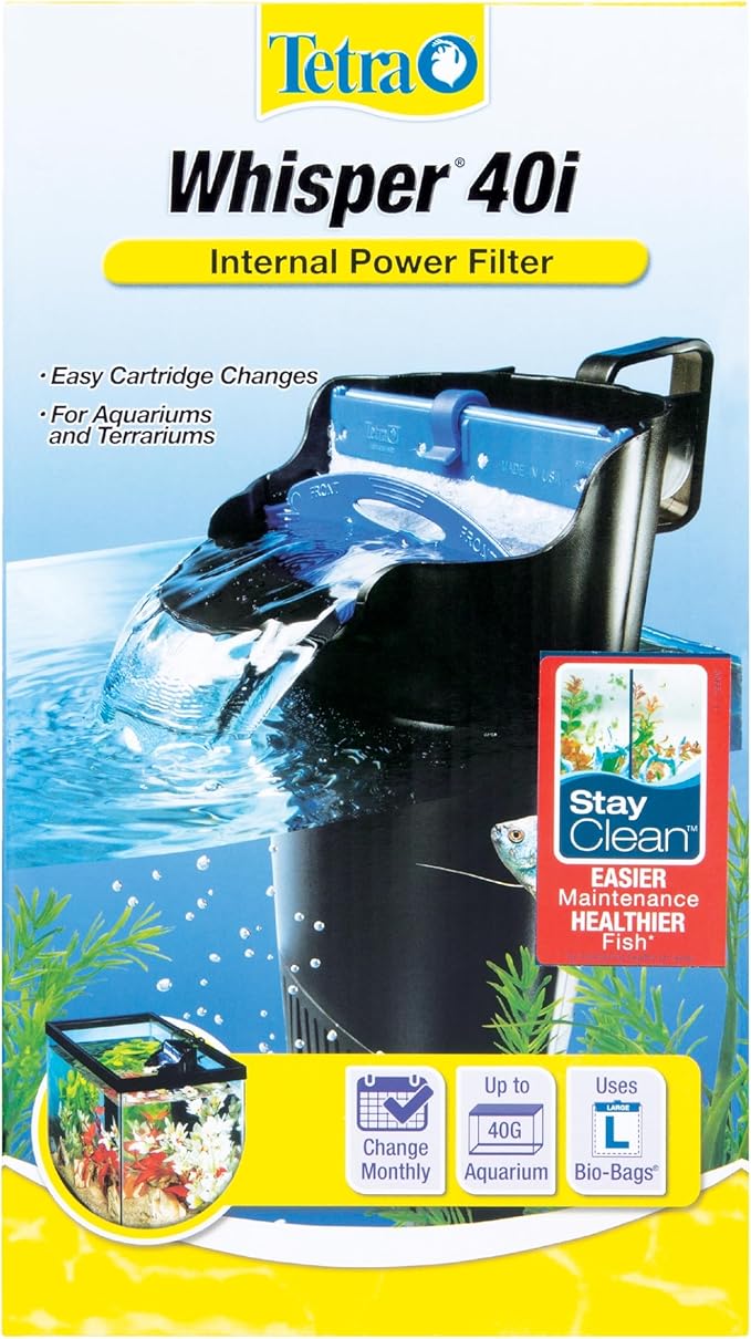 Tetra Whisper Internal Filter 20 To 40 Gallons, For Aquariums, In-Tank Filtration With Air Pump