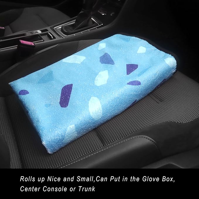 Car Seat Cover Protector Front Seats,for Gym Workout,Running,Swimming,Beach and Hiking,Waterproof Sweat Towel Bucket Seat Covers for Cars SUV Trucks (Blue Marbling, 2Pcs)