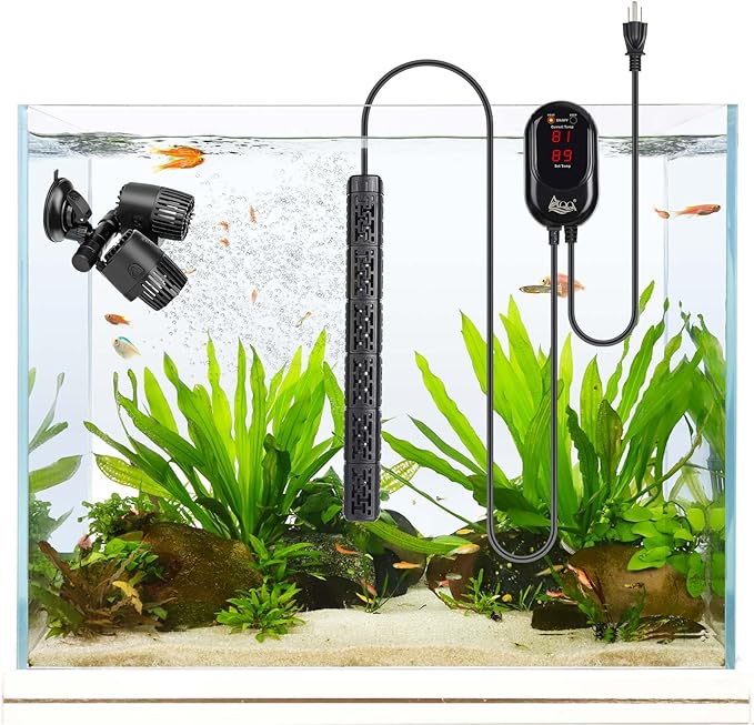 AQQA Fish Tank Heater,Aquarium Heater 50W 150W 250W 400W 500W 800W for 3-220 Gal,Set Temperature 59℉-93℉ Temperature Accuracy,Out of Water or High Temperature Automatic Power Off (500W to 80-130 gal)