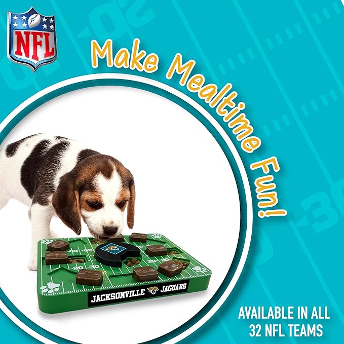 Pets First NFL Jacksonville Jaguars Puzzle Toy - Interactive Dog Treat Puzzle