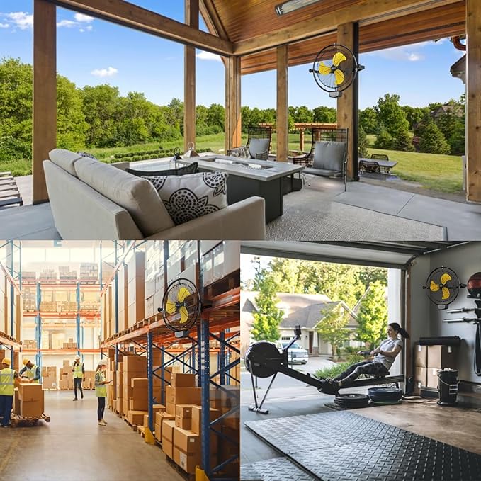 5100 CFM 20" Remote Control Wall Mount Fans, High Velocity 3-Speed Professional Oscillating Wall Fan with Timer, Heavy Duty Industrial Wall Fans for Patio, Commercial, Gazebo, and Garage, UL Listed