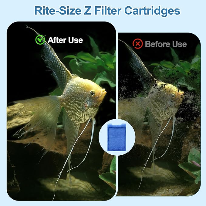 Nebulist 6 Pack Fish Tank Filter Cartridge, Rite-Size Z Filter Cartridges Compatible with MarineLand Eclipse Filtration Systems & Marineland Hidden Filtration System