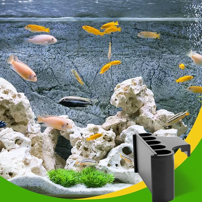 Aquarium Plant Holder for Rimmed Tank, Aquarium Hanging Plant Holder, Plastic Aquatic Plant Pot with 5 Hole, Fish Tank Decorations for Aquatic Plants, 0.5 inch