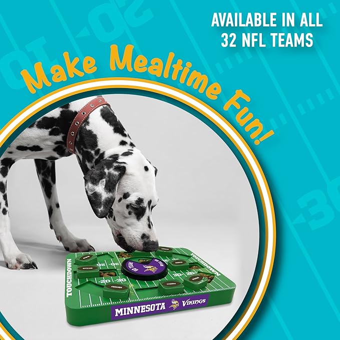 Pets First NFL Minnesota Vikings Large Puzzle Toy - New Size, Interactive Dog Treat & Slow Feeding Puzzle