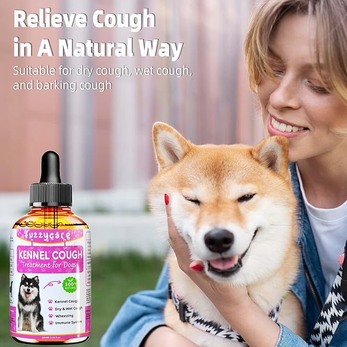 2 Pack Dog Cough Treatment,Natural Kennel Cough Medicine for Dogs,Effective Kennel Cough Treatment and Allergy Relief, Herbal Drops for All Breeds & Sizes, Soothing Dog Cough Medicine