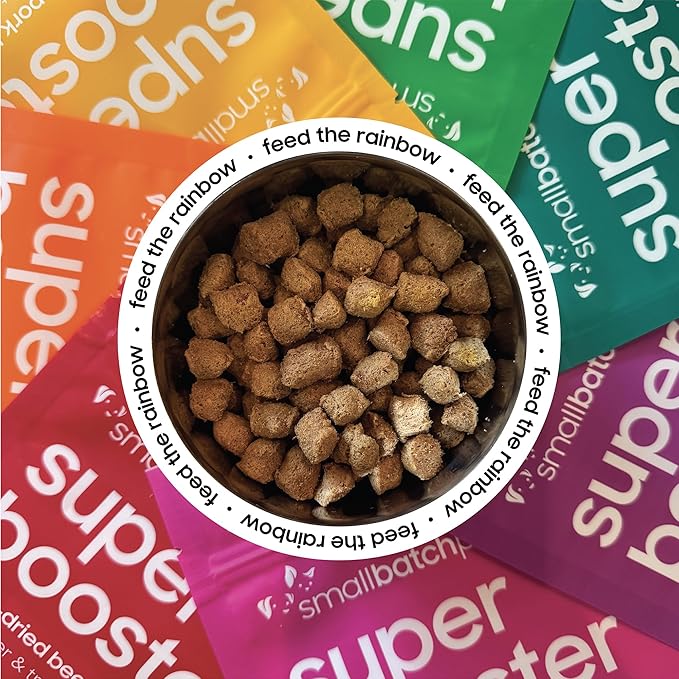 smallbatch Freeze Dried Dog Treats, Superfood Food Topper Chicken Bites for Dogs & Cats, Probiotics, Organic Ingredients, High Protein, Grain Free Healthy Treat Food Topper, Made in The USA, 7 oz Bag