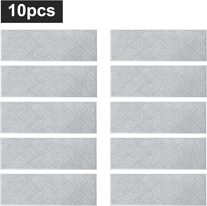 COSY HOMEER Edging Stair Treads Non-Slip Carpet Mat 28inX9in Indoor Stair Runners for Wooden Steps, Edging Stair Rugs for Kids and Dogs, 100% Polyester TPE Backing (10pc, Grey)