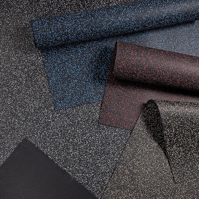 Genaflex Rubber Gym Floor Mat - 8mm Thick - Heavy Duty Commercial Protective Gym Flooring Roll (10% Red, 4' X 10')