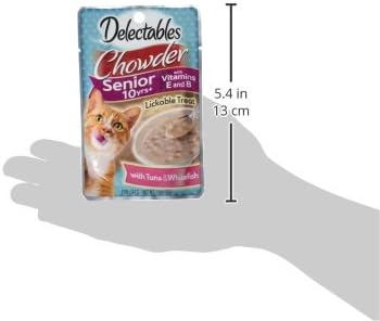 Hartz Delectables Chowder Lickable Wet Cat Treats for Senior Cats, Tuna & Whitefish, 1.4 Ounce (Pack of 12)(Packaging May Vary )