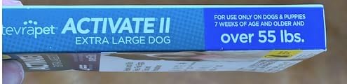 TevraPet Activate II Flea and Tick Prevention for Dogs | 4 Count | Extra Large Dogs 55+ lbs | Topical Drops | 4 Months Flea Treatment