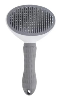 HUWEIHUA Cleaning Slicker Brush Clean Pets, Dog Cat Bunny Pet Grooming with Ergonomic Handle, Self-Cleaning Slicker for Dogs and Cats, Gray