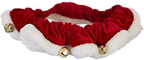 Huxley & Kent Ruff Pet Scrunchy | Santa (Medium) | Festive Christmas/Holiday Neckwear for Dogs/Cats | Fun Stretchable Costume Accessory | Soft Collar with Bells
