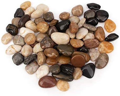 [18 Pounds] Pebbles Aquarium Gravel River Rock, Natural Polished Decorative Gravel,Garden Ornamental River Pebbles Rocks, Mixed Color Fish Tank Stones，Polished Gravel for Landscaping (Multicolor)