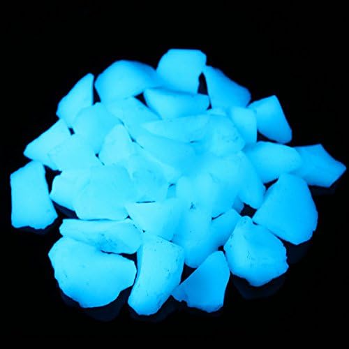 Shiny Stone Glow in The Dark Gravel, Fish Tank Aquarium Gravel Sand, Decorative Gravel Rocks,Aquarium Gravel Stones for Home and Fairy Garden Decoration,305g/0.67lbs (Sky Blue, 15-22mm)