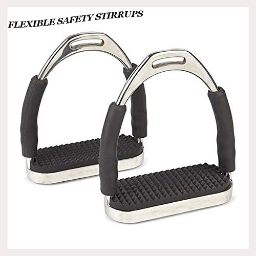 Flex Stainless English Saddle Stirrups Iron Pads Knee Ankle Stress Pain Relief