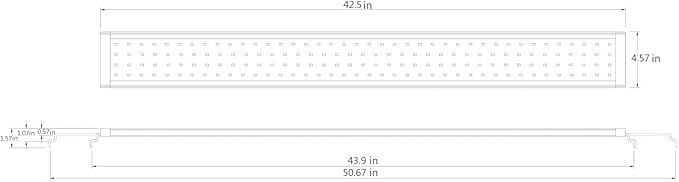 LED Aquarium Light, Full Spectrum Fish Tank Led Light with Aluminum Alloy Shell Extendable Brackets (48-54 in)
