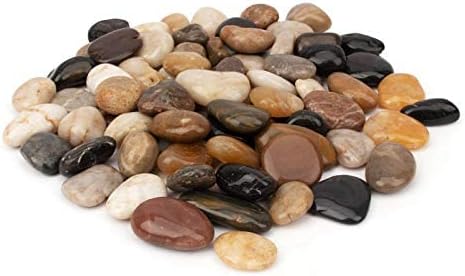 [18 Pounds] Pebbles Aquarium Gravel River Rock, Natural Polished Decorative Gravel,Garden Ornamental River Pebbles Rocks, Mixed Color Fish Tank Stones，Polished Gravel for Landscaping (Multicolor)