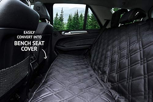 Bulldogology Dog Car Seat Cover 64"x60" Waterproof Heavy Duty Bench Dog Hammock Backseat Protector from Hair, Muddy Paws, Scratches - Pet Car Seat Cover for Cars Trucks SUVs (X-Large)