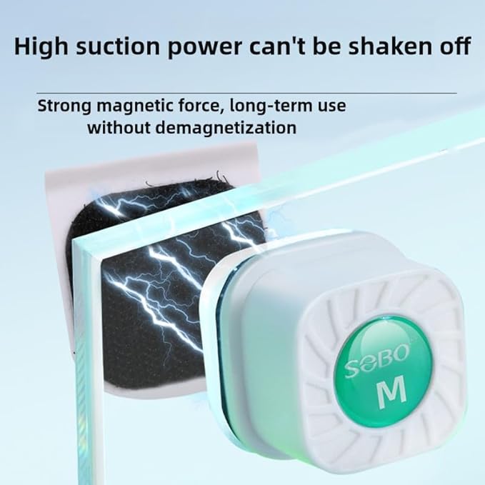 Mini Magnetic Aquarium Brush with Scraper Blade - Fish Tank Dirt Remover for Small Glass/Acrylic Tanks, Safe for Betta & Shrimp (5-20 Gallon) (Large with Scraper)