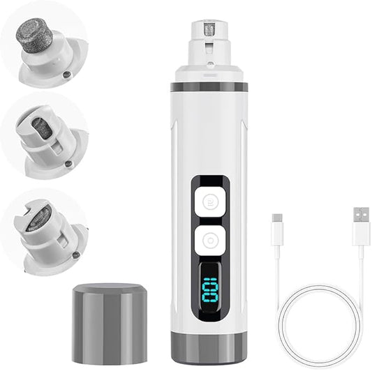 Dog Nail Grinder Quiet-2025 Release Ultra-Quiet Dog & Cat Nail Grinder with LED Light & Battery Display - Painless Nail Trimmer for Small to Large Pets, Thick Nails, and Sensitive Paws