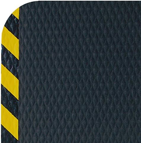 American Floor Mats Hog Heaven 5/8 inch Black & Yellow Border 5' x 12' Nitrile Backed Anti-Fatigue Comfort Mat
