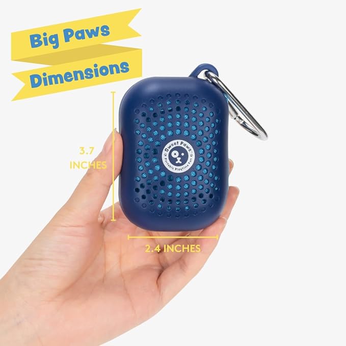 Sweet Paws Portable Dog Paw Towel, Lightweight & Super Absorbent Microfiber, Clips onto Leash, Quick Drying Towel for Dogs Paws with Silicone Case, Dry Dog’s Paws on The Go - Large - Clean Slate