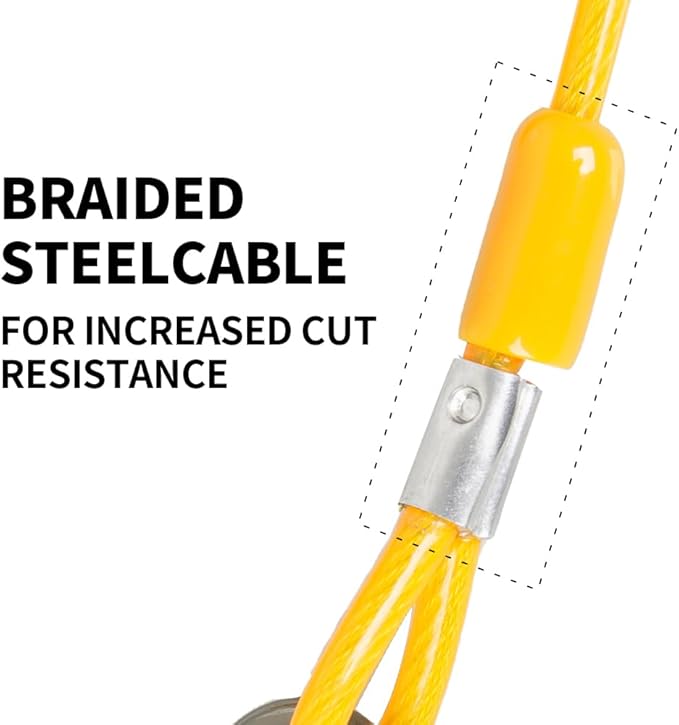 Dog Tie Out Cable, 20FT, Yellow, Suitable for Dogs up to 350 pounds, Lightweight, Non-Winding, for Outdoor Use