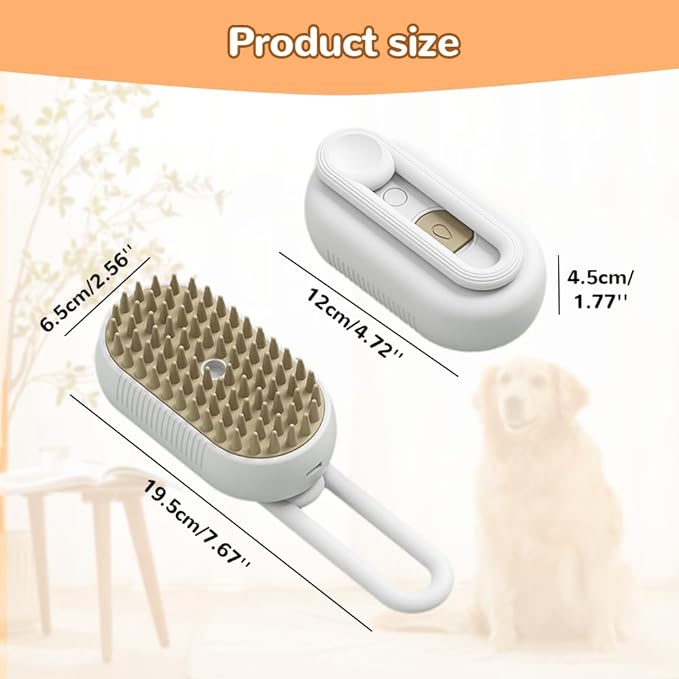Pet Steam Groomer Brush Electric,2025 Electric Cat Grooming Brush for Massaging and Cleaning Shedding Pets Hair,3 in 1 Pet Steam Brushes Hair Removal Comb for Cats Dogs (2PCS)