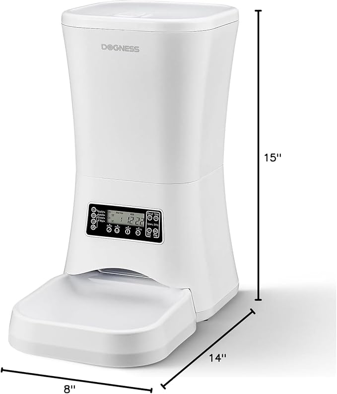 DOGNESS 9L Dog Feeders for Large Dogs, Automatic Dog Feeder with Timer Extra Large, Programmable Auto Pet Food Dispenser Feeder, Portion Control, Voice Recording, Battery and Plug-in Power