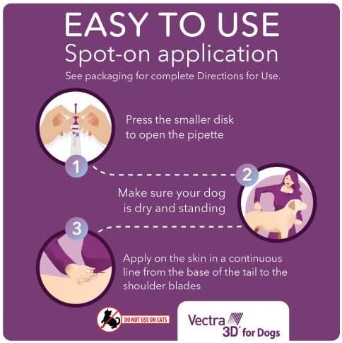 Vectra 3D for Dogs Flea, Tick & Mosquito Treatment & Prevention for Small Dogs (11 – 20 lbs) , 3 month supply