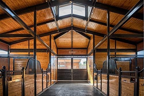 American Floor Mats - Heavy Duty Stall Tiles - Stable/Horse Tiles - Thick, Durable Rubber Flooring Solid Black 8' x 16' Set 3/8" Thick (32 Tiles Total)