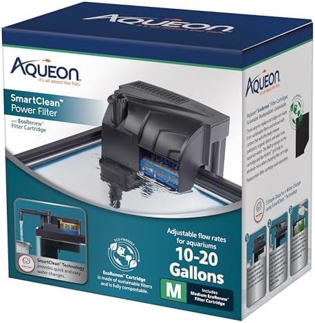 Aqueon Aquarium Fish Tank SmartClean Power Filter with EcoRenew Filter Cartridge, 10-20 Gallons (Pack of 12)