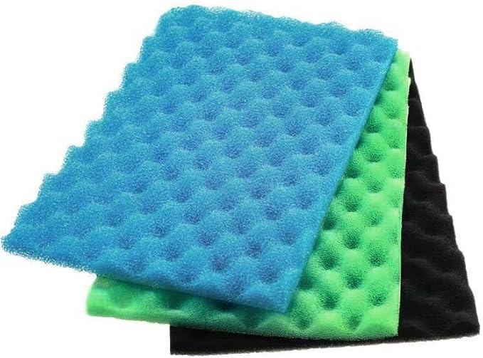 AQUANEAT Aquarium Bio Sponge Foam Filter Media Pad Cut-to-fit for Fish Tank Sump Pond 17" x 11" x 1/2" to 1"