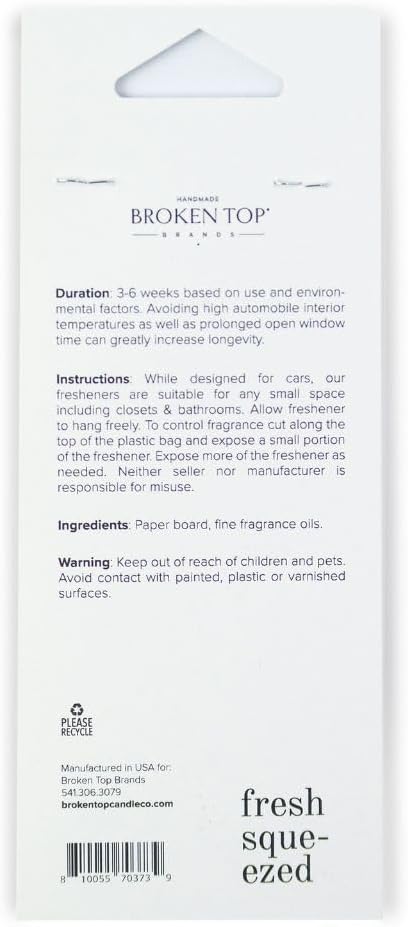 Fresh Squeezed Car Air Freshener - 4 Pack