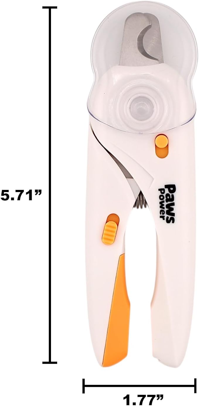 Cat Nail Clipper & Small Dog Nail Clippers with LED Light - Illuminates Nails & Bloodline for Safe, Easy Trimming - Extra Sharp, Avoid Over-Cutting - Essential Cat Supplies, White