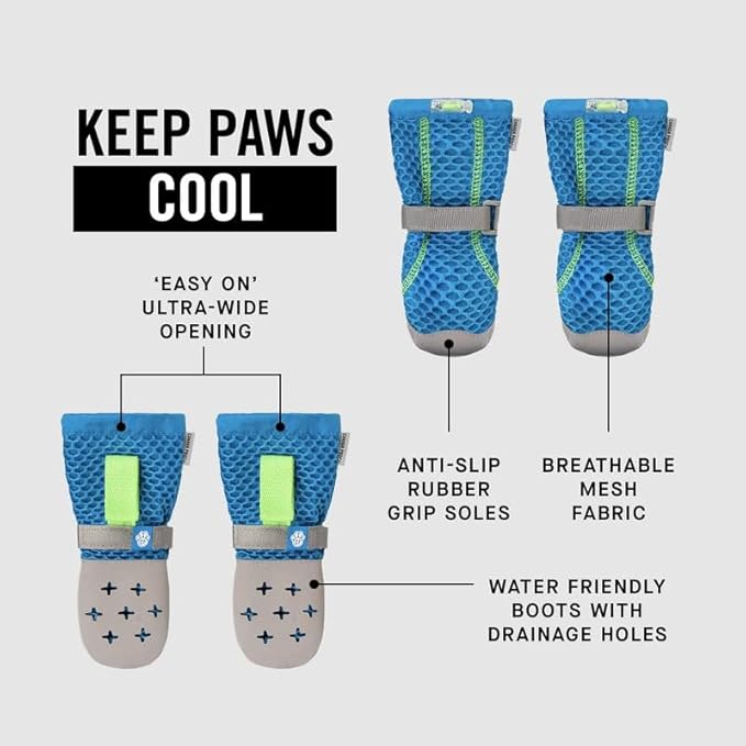 Canada Pooch Dog Boots for Hot Pavement - Dog Boots & Paw Protectors with Anti Slip Rubber | Water Friendly, Breathable Dog Shoes for Hot Days, Great for Dogs Neon Pink - Size 4