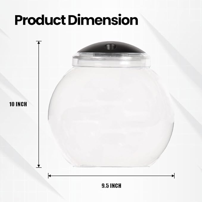 Koller Products 2-Gallon Fish Bowl, Impact- Resistant Plastic Betta Fish Tank with LED Lighting (7 Color Selections), Buit-in Timer, Crystal-Clear Clarity, Desktop Aquarium Tank for Home Décor