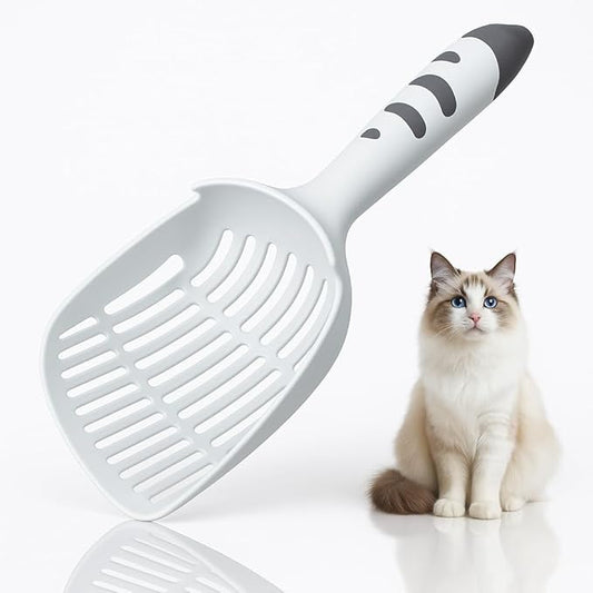Cat Scooper for Litter Box, Cat Litter Scoop, Kitty Litter Scoop, Cat and Dog Poop Collector, Pet Litter Sifter, Cute Handle, Cat Litter Scooper with Holder for Various Litter Boxes