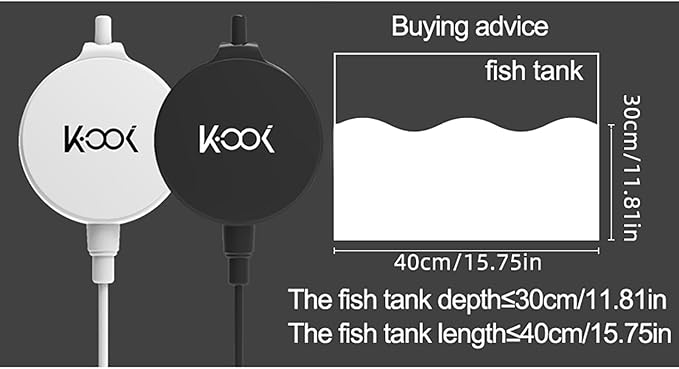 Mini Air Pump for Aquarium, Quiet Air Bubbler with Air Stone Air Tubing Clip, Oxygen Aerator for 1-15 Gallon Fish Tank, 1.3 Watt, 450 ML/min