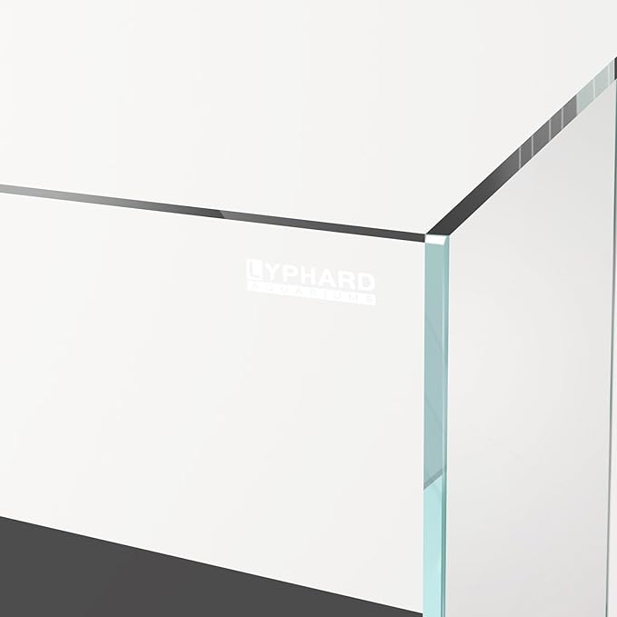 Tall Rimless Aquarium 9.5 Gallon, Ultra Clear Low Iron Small Fish Tank for Betta, L11.8×W11.8×H15.8 Glass Thickness 5mm with EVA Foam Leveling Mat