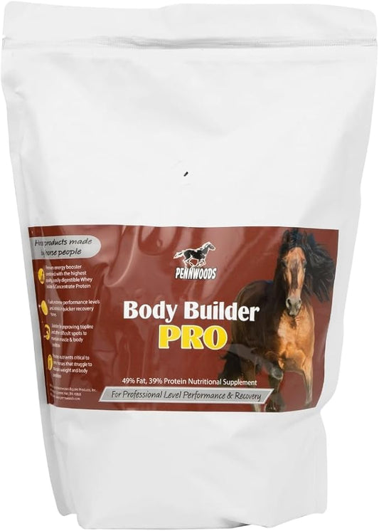 Body Builder Pro, Horse Weight Gain Supplement, Premium High Fat Energy Booster, with Whey Isolate and Concentrate Protein, 4lb Bag
