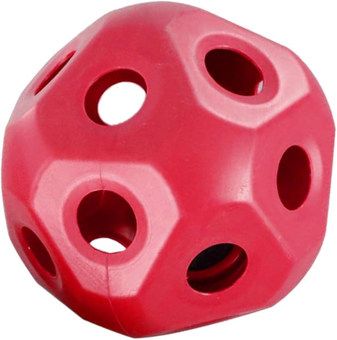 Cute 15.7" Horse Treat Ball, Carrot Feeding Toy Ball Multifunctional Hanging Treat Snack Ball for Horse Stable Stall Paddock Rest, Red