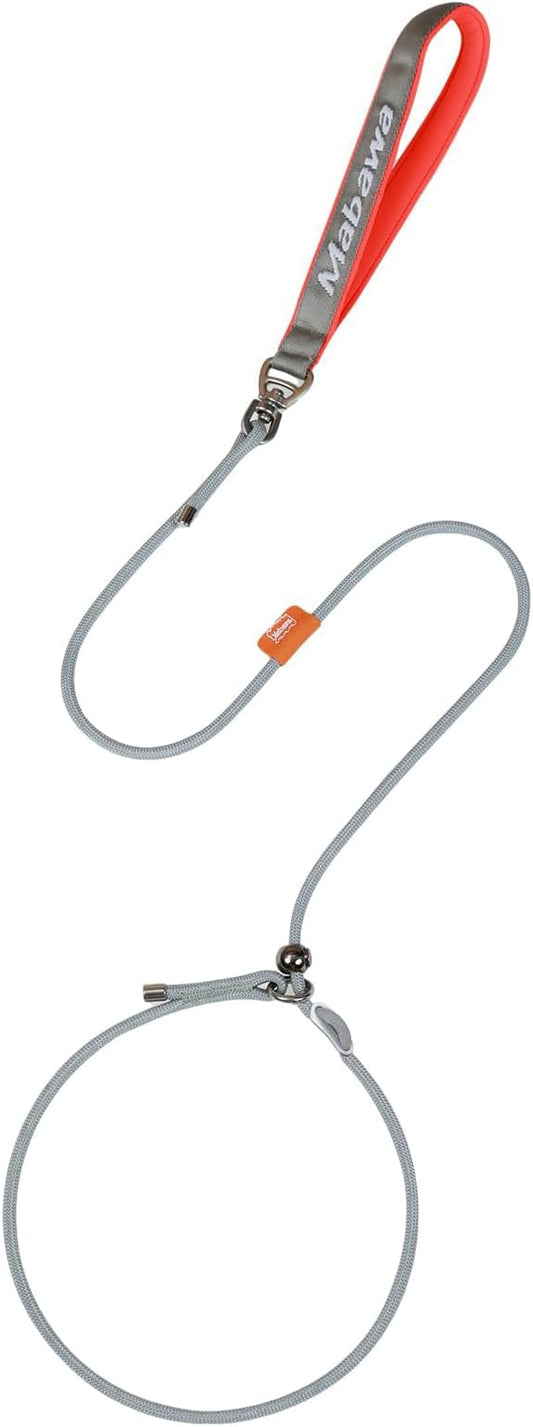 Dog Anti-Slip Leash 5FT with Metal Stopper - Durable No-Pull Training Lead for Small, Medium & Large Dogs - Comfortable Handle Nylon Rope, Tangle-Free Pet Walking Leash (Gray, 5 FT)