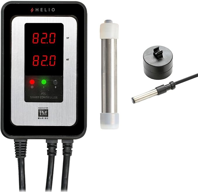 Innovative Marine Helio PTC Smart Heater - Titanium Reef Aquarium Heating System with Smart Solid State Ceramic Chip Technology (50 Watt)