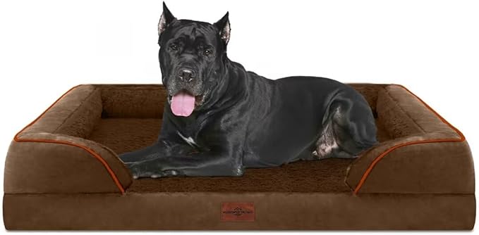 Comfort Expression XXL Orthopedic Dog Beds Waterproof, Orthopedic Foam Dogs Beds for Extra Large Dogs, Washable Dog Sofa Bed with Removable Cover & Non-Slip Bottom(XX-Large,Chocolate Brown)