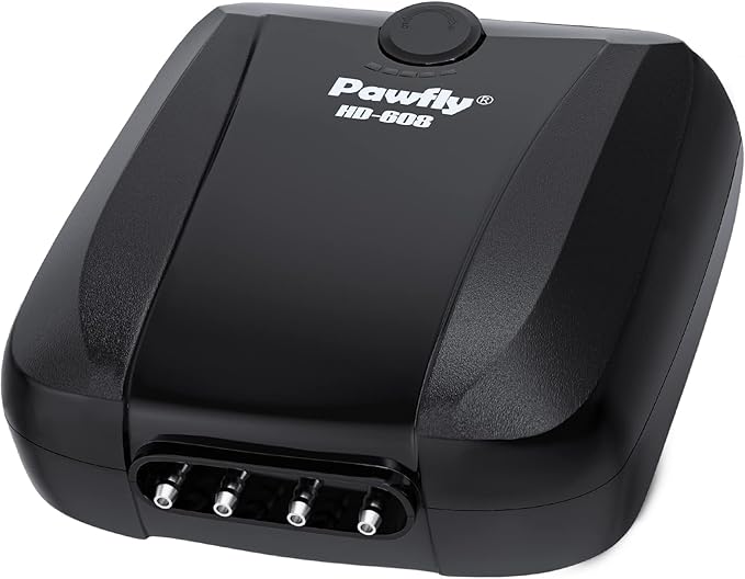 Pawfly Aquarium Air Pump Oxygen Pump for 10-200 Gallon Fish Tanks Buckets Dual Outlet Adjustable Ultra Quiet Aerator Pump with Accessories