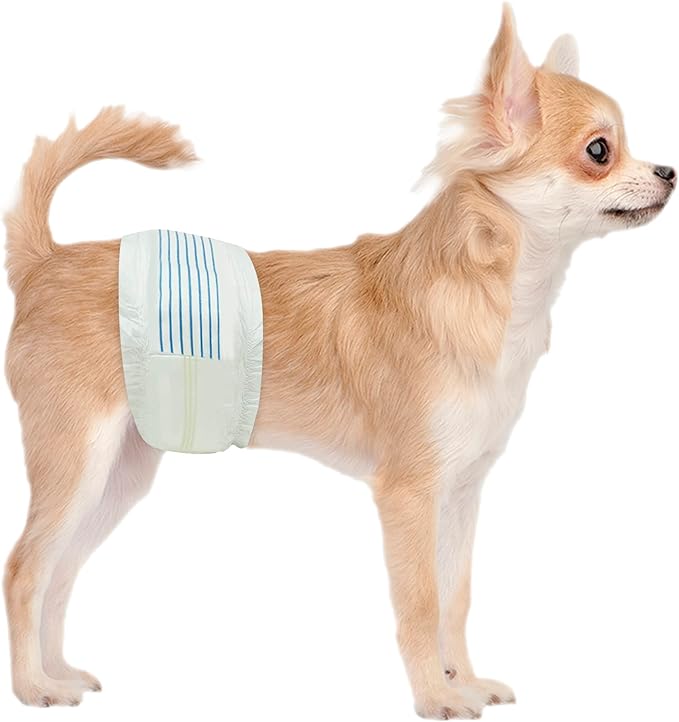 BV Dog Wraps Male X-Small (Waist 9-14 in) Super Absorbent - 400 Count Disposable - Doggie Diapers with Wetness Indicator- Adjustable Male Dog Wraps - Ideal for Incontinence/Training