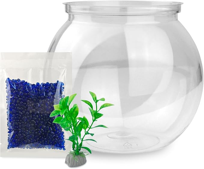 Newpol Mini Plastic Aquarium Starter Kits, Fish Tank (0.8Gallon/ 3L)